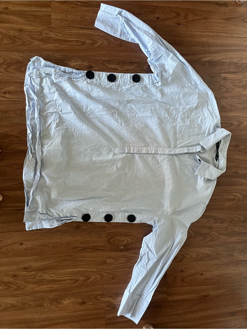 Zara Blue Button-Accent Women's Blouse